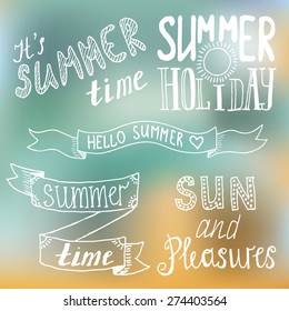 Hand drawn typography on blurred background