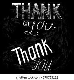 Hand drawn typography on a chalkboard  background