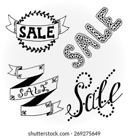 Hand drawn typography on white background