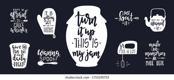 Hand drawn typography poster. Conceptual handwritten phrase kitchen T shirt hand lettered calligraphic design. Inspirational vector