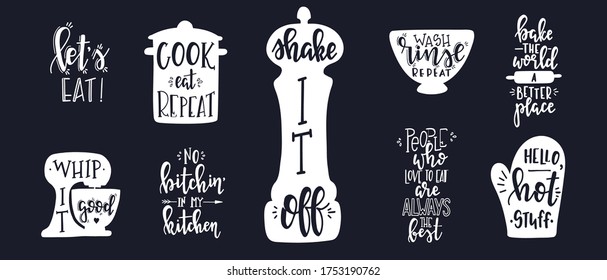Hand drawn typography poster. Conceptual handwritten phrase kitchen T shirt hand lettered calligraphic design. Inspirational vector