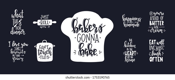 Hand drawn typography poster. Conceptual handwritten phrase kitchen T shirt hand lettered calligraphic design. Inspirational vector