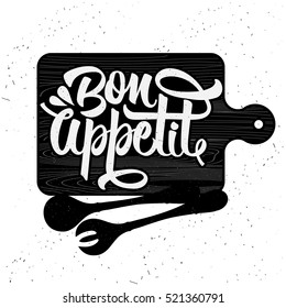 Hand drawn typography poster. Inspirational vector typography. Bon appetit. Vector calligraphy.