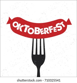 Hand drawn typography poster. Inspirational typography. Oktoberfest lettering. Vector illustration.