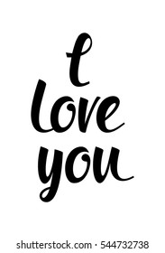 Hand drawn typography poster. Poster for lover, valentines day, save the date invitation. I love you.