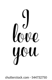 Hand drawn typography poster. Poster for lover, valentines day, save the date invitation. I love you.