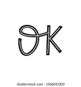 Hand drawn typography poster Ok. Vector lettering for greeting cards, posters, t shirts, prints or home decorations