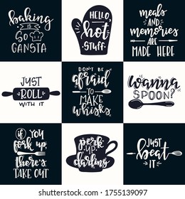 Hand drawn typography poster set. Conceptual handwritten phrase Home and Family T shirt hand lettered calligraphic design. Inspirational vector