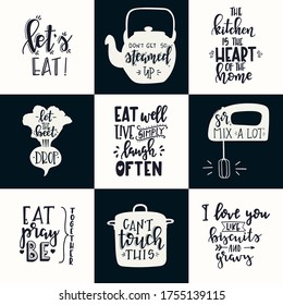 Hand drawn typography poster set. Conceptual handwritten phrase Home and Family T shirt hand lettered calligraphic design. Inspirational vector