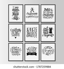 Hand drawn typography poster set. Conceptual handwritten phrase craft T shirt hand lettered calligraphic design. Inspirational vector