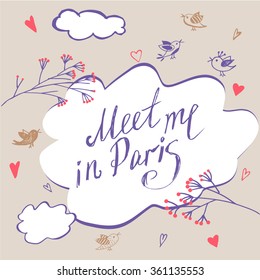 Hand drawn typography poster. Stylish typographic poster design about love. All we need is love. Inspirational illustration. Used for greeting cards, posters, valentines day card or save the date card