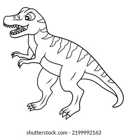 hand drawn of tyrannosaurus line art