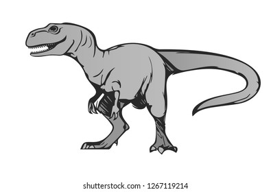 Hand drawn tyrannosaurus rex vector illustration.