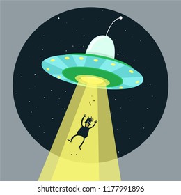 Hand Drawn UFO Abduction