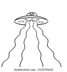 Hand drawn ufo. Vector illustration EPS10