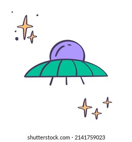 Hand drawn ufo. Vector illustration EPS10