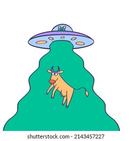 Hand drawn ufo. Vector illustration EPS10