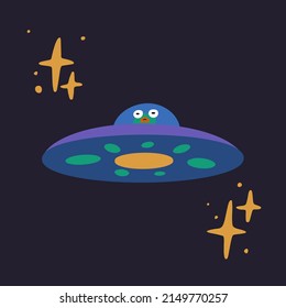 Hand drawn ufo. Vector illustration EPS10
