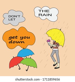 hand drawn umbrella in vector