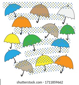 hand drawn umbrella in vector