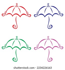 Hand Drawn Umbrella Vector Illustration
