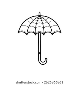 Hand drawn umbrella vector illustration. Colored hand drawing. Vector illustration. Simple umbrella line art