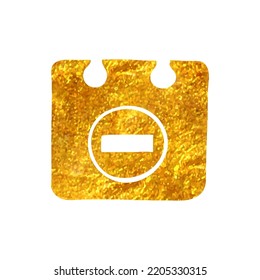 Hand Drawn Unavailable Label Icon In Gold Foil Texture Vector Illustration