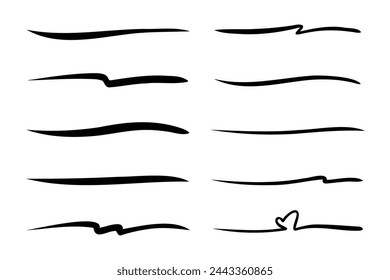 hand drawn underline collection, vector illustration.