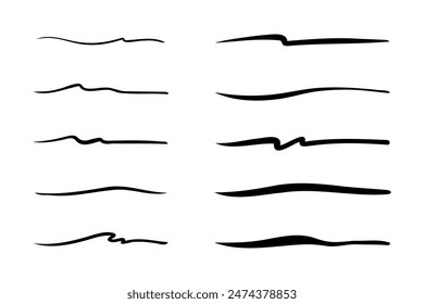 hand drawn underline collection, vector illustration.