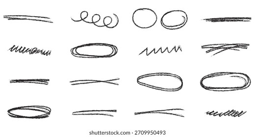 Handgezeichnete Sammlung von Unterstreichungselementen. Scribble Linien auf weißem Hintergrund.