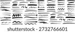 Hand Drawn Underline Scribble Lines Vector Set.