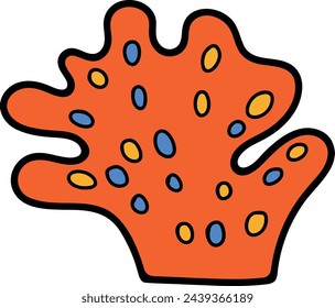 Hand Drawn undersea coral in flat style isolated on background