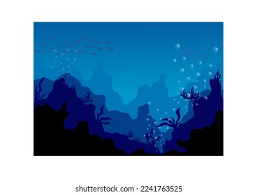 Hand drawn underwater scenery for vector based wallpaper needs