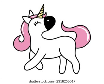 Hand drawn Unicorn Cartoon Cute illustration