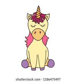 Hand drawn unicorn. Cute unicorn.  Vector illustarion.