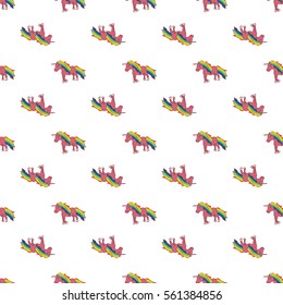 Hand drawn unicorn pattern. -stock vector