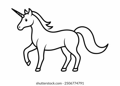 Hand Drawn Unicorn Vector Cartoon Clipart  Adorable and Whimsical Design for Kids and Projects
