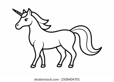 Hand Drawn Unicorn Vector Cartoon Clipart  Adorable and Whimsical Design for Kids and Projects
