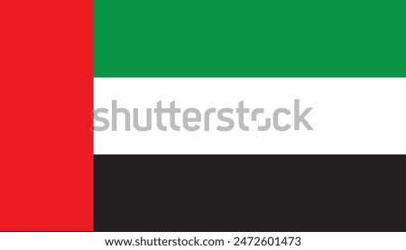 hand Drawn United Arab Emirates Flag Illustration