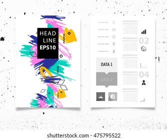 Hand Drawn Universal Art. Design for Flyers, Placards, Posters, Invitations, Brochures. Artistic Creative Template. Abstract Modern Style