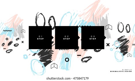 Hand Drawn Universal Art. Design for Flyers, Placards, Posters, Invitations, Brochures. Artistic Creative Template. Abstract Modern Style