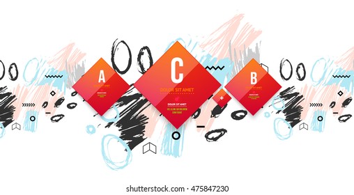 Hand Drawn Universal Art. Design for Flyers, Placards, Posters, Invitations, Brochures. Artistic Creative Template. Abstract Modern Style