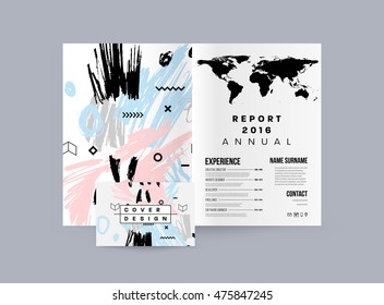 Hand Drawn Universal Art. Design for Flyers, Placards, Posters, Invitations, Brochures. Artistic Creative Template. Abstract Modern Style