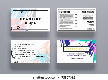 Diseño de Arte Universal Dibujado a Mano para Volantes, Carteles, Carteles, Invitaciones, Folletos. Plantilla creativa artística. Estilo Abstracto Moderno