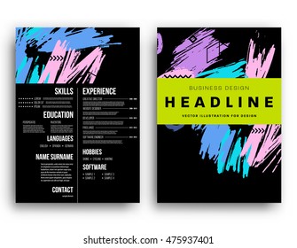 Hand Drawn Universal Art. Design for Flyers, Placards, Posters, Invitations, Brochures. Artistic Creative Template. Abstract Modern Style