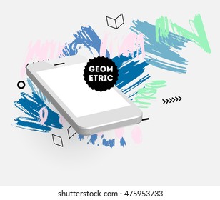 Hand Drawn Universal Art. Design for Flyers, Placards, Posters, Invitations, Brochures. Artistic Creative Template. Abstract Modern Style