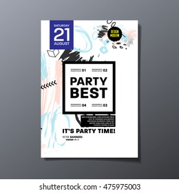Hand Drawn Universal Art. Design for Flyers, Placards, Posters, Invitations, Brochures. Artistic Creative Template. Abstract Modern Style