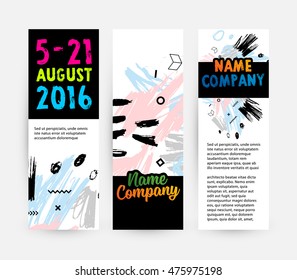 Hand Drawn Universal Art. Design for Flyers, Placards, Posters, Invitations, Brochures. Artistic Creative Template. Abstract Modern Style