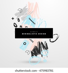Dibujo a mano de arte universal. Diseño para volantes, carteles, carteles, invitaciones, folletos. Plantilla artística creativa. Resumen Estilo moderno
