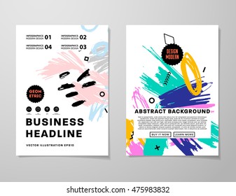 Hand Drawn Universal Art. Design for Flyers, Placards, Posters, Invitations, Brochures. Artistic Creative Template. Abstract Modern Style